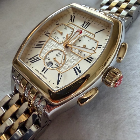 Michele Releve Two Tone Stainless and 18k Watch - Picture 8 of 16